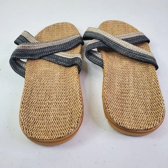 Shein Womens Natural Minimalist Cross Strap Slide Sandals CN42 - Picture 5 of 7